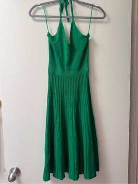 a new day Emerald Green Ribbed Halter Midi Dress
